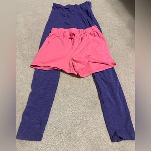 Children’s place size 10-12 shorts and justice 10-12 leggings